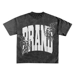 Custom Men's Acid Wash Oversized Graphic <b>T</b> <b>Shirt</b> Vintage Streetwear Cotton Tee Casual Fashion Wholesale Manufacturer - Product Image 4