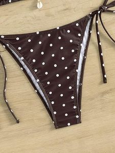 High Demanded Women's Bikini 3 Piece Set in Spandex/Polyester Fabric Halter Neck <b>V</b>-<b>Strings</b> Floral Pattern Beachwear - Product Image 6