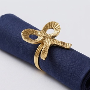Luxury Gold Fleur de Lis Napkin Rings Metal Vintage Napkin Holder Buckle For Wedding Banquet Hotel <b>Table</b> Decoration <b>Low</b> Price - Product Image 6