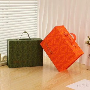 Vintage Flip Lid Belt <b>Gift</b> <b>Box</b> Large Capacity <b>Empty</b> Paper <b>Box</b> With Carry Bag Business Corporate Event Giveaway Packaging - Product Image 3