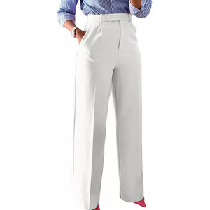 High Quality Solid High <b>Waist</b> Pants Women Brief <b>Trouser</b> Regular Fit <b>Elastic</b> <b>Waist</b> Breathable Custom - Product Image 5