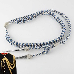 Silver <b>Braided</b> Metallic Silver Black Uniform Aiguillette Silver Wire <b>Cord</b> British Aiguillette - Product Image 6