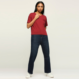 Camiseta de Cuello Redondo para Mujer, Modal Viscosa, Ligera, Transpirable, Manga Corta, Informal, para Uso Diario, para Exportación - Product Image 3