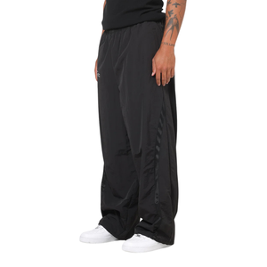 Customized <b>Men</b> Side Piping <b>Trousers</b> Loose Wide Leg <b>Drawstring</b> Waist Open Hem Streetwear Track Pants OEM Apparel Factory Supplier - Product Image 5