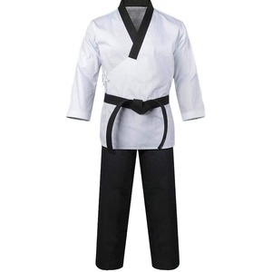 Adult Taekwondo Uniform V <b>Neck</b> Martial Arts Training Doboku Black Collar Sparring Suit - Product Image 1