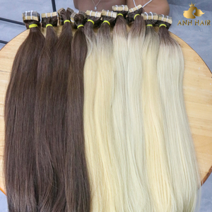 Extensiones de Cabello Adhesivas Rojas 100% Cabello Humano Remy Doble Trama Teñido (Color Personalizado Disponible) Aspecto Natural ¡Gran Venta 2025! - Product Image 2