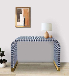 ILAHI's Bone Inlay <b>Table</b> Modern Design Agate Detailing <b>Storage</b> Portable Home Furniture - Product Image 1