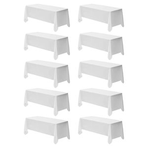 Tovaglie Rettangolari Bianche, Confezione da 10, 70 x 120 Pollici, Riutilizzabili, Lavabili in Lavatrice, Antimacchia, Antipiega - Product Image 1