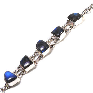 Blue fire <b>labradorite</b> 925 sterling silver handmade bezel set everyday wear casual <b>bracelet</b> jewellery bohemian tribal jewellery - Product Image 2