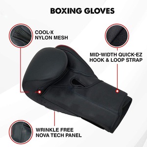 Guantes de Boxeo de Cuero con Cordones y Correa Ajustable para la Muñeca, Unisex, para Entrenamiento de Boxeo, Tallas de 10 a 16 Onzas, Tabla de Tallas Incluida - Product Image 6