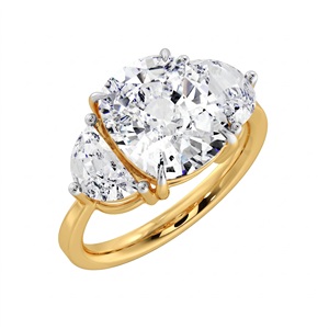 Bague tendance en diamant taille coussin 14K 10K, diamant de laboratoire et naturel 4 carats, bague en diamant Orene taille coussin, bijoux fins pour femme, cadeau de mariage - Product Image 1