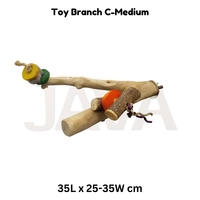 Javawood - Perchoir pour oiseaux en bois de café écologique et durable, branche pour oiseaux, fabrication indonésienne, C M