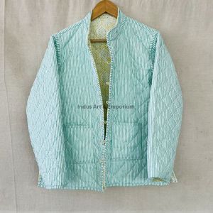 Chaqueta de algodón acolchada vintage hecha a mano, chaqueta de algodón vintage Jaipuri de manga larga - Product Image 4