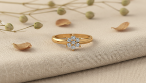 HandMade 10k Gold Floral <b>Cluster</b> Ring VVS1 Lab Grown Diamond Custom Design Jewelry Manufacturer Engagement Ring - Product Image 6