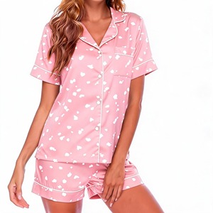 Ensemble de pyjama en satin pour femmes, sur mesure, deux pièces, vêtements de détente pour femmes, confort à domicile et marque privée - Product Image 2