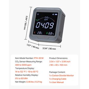 Monitor CO2 per Casa e Ufficio con Sensore NDIR, Display Temperatura e Umidità per il Controllo della Qualità dell'Aria - Product Image 3