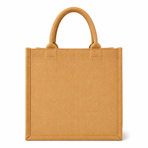 natural laminated jute tote bag with tropical leaf print eco friendly reusable shopping <b>handbag</b> wholesale - Product Image 5