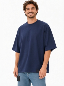 T-shirts Homme Oversize Personnalisables avec Logo – Collection Été 2026 – Créez Votre Propre Logo – T-shirts Homme Unis en Jersey 100% Coton Épais - Product Image 3
