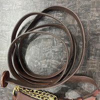 Licol d'entraînement en cuir de haute qualité pour chevaux arabes de petite taille, avec longe en cuir indien et quincaillerie en laiton massif