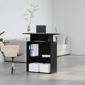 Mostrador de Recepción de Madera Sintética Negra de 39.4 in x 15.7 in x 40.9 in, Muebles de Oficina Elegantes - Product Image 4