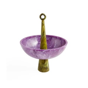 Bol en résine fait main, argile violette, design moderne, décoration pour la maison - Product Image 2