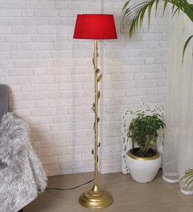 Lampe de sol de luxe en coton rouge avec base en métal, fabrication OEM/ODM, faible MOQ, prix d'usine, vente en gros, approvisionnement en vrac - Product Image 6