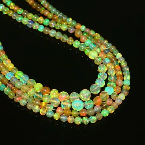 Perles d'opale Welo éthiopienne de 8 mm, lisses, jaunes, certifiées par un tiers, pierres précieuses naturelles, brin pour la fabrication de bijoux, modèle AA-786-Mehrajudin - Product Image 3