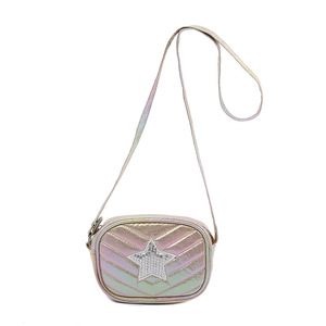 Nueva Bolsa Cruzada para Niños: Mini Bolsa de Hombro Holográfica Arcoíris, Cuero PU con Color Degradado, Casual y Moderna - Product Image 1