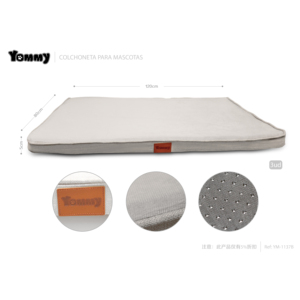 Cuccia per animali Yommy 80x120x5cm, grigia, in schiuma, per cani e gatti, traspirante, design moderno, utilizzabile in tutte le stagioni - Product Image 1