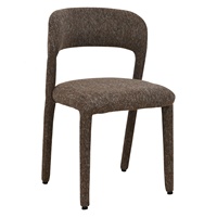 Silla de Comedor Tapizada con Estructura Metálica Resistente, Diseño Contemporáneo con Respaldo Alto y Brazos, Tela de Microfibra, Ideal para Apartamentos Modernos