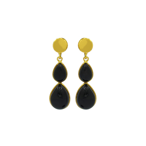 Boucles d'oreilles pendantes en forme de fleur de topaze bleue de Londres, style bohème, plaquées or 18 carats, pierres précieuses, pour femmes, mariage - Product Image 2