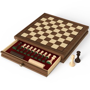 Handcrafted <b>Wooden</b> <b>Chess</b> & Checkers <b>Set</b> 2-in-1 - Wholesale from India - Product Image 2