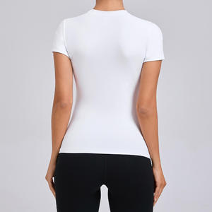 Camiseta Deportiva de Yoga Ajustada y Transpirable de Manga Corta Personalizada para Mujer, Ropa Deportiva para Gimnasio, Running y Yoga - Product Image 2