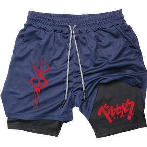 <b>Men's</b> Black Athletic <b>Shorts</b> with <b>Red</b> Logo Print Quick Dry Breathable Mid Waist Drawstring Casual Sport Wear 100% Polyester - Product Image 6