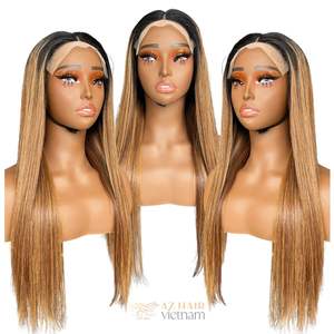 Vente chaude 28 Pouces Droite Vietnamien Perruques de Cheveux Humains AZ08 Couleur Suisse Avant de Lacet 100% Vierge Extensions de Cheveux Vietnamiens - Product Image 1