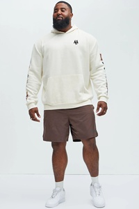 Premium Heavyweight 100% Coton Hommes Surdimensionné Pull À Capuche De Luxe Vintage Thermique Hiver À Capuche Motif Rayé - Product Image 2