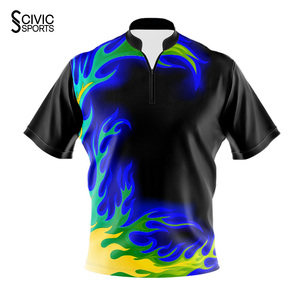 เสื้อโบว์ลิ่งคุณภาพสูง พิมพ์ลายแบบซับลิเมชั่น ระบายอากาศได้ดี สวมใส่สบาย คอซิป ¼ สำหรับผู้ชาย เล่นกีฬา - Product Image 5