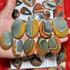 Cabochon en jaspe polychrome 100% naturel, dos plat, bijoux faits à la main, ASHU GEMS, certifié par une tierce partie, Rajasthan - Product Image 1