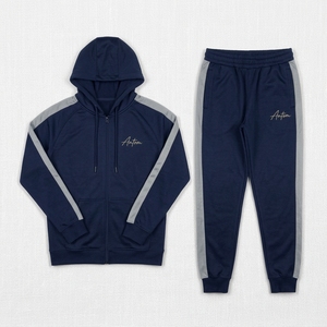 Mens Winter Polyester/Nylon Hooded Tracksuit Set Hoodie Pants Two-Piece Streetwear Fashion Casual Sportswear - Product Image 5