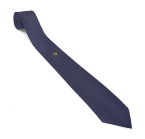 Corbata de Poliéster Azul de Lujo con Emblema de Compás Cuadrado para Maestro Masón, Corbata Masónica - Product Image 3