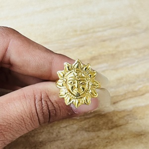 Bague Bohème en Laiton Plaqué Or 18 carats pour Femme, Motif Soleil Céleste Tribal Vintage, Forte Demande, Vente en Gros/OEM/ODM - Product Image 6