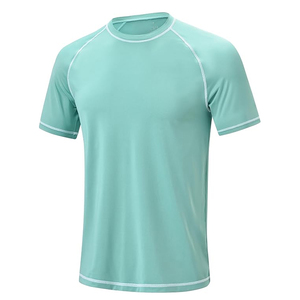 OEM Men Rash Guard Compression <b>T</b> Shirt Short Sleeve Swim Shirt UV Protection Custom Branding Wholesale - Product Image 5