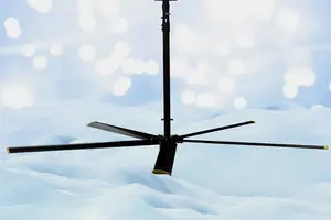 Ventilador de Techo HVLS Industrial de Gran Volumen y Baja Velocidad, Seis Aspas, Acabado Negro, para Almacenes Comerciales, Gimnasios y Talleres - Product Image 2