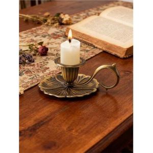 Support de bougie conique en fer forgé fait main, finition antique, bougeoir décoratif rustique en métal, base de lanterne pour table - Product Image 3