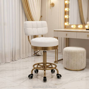 Chaise pivotante réglable en <span class=keywords><strong>hauteur</strong></span> DM, rotation à 360°, <span class=keywords><strong>tabouret</strong></span> de salon avec <span class=keywords><strong>roulettes</strong></span> et base dorée pour spa, massage, nail art, tatouage - Product Image 1