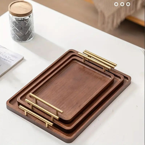 ชุดถาดไม้วอลนัทสำหรับใส่ของว่างและกาแฟแบบสั่งทำพิเศษ - Product Image 6