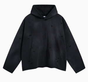 Oversized Streetwear Acid Wash Hoodie Vintage Spray Dyeing Gradient Men Sweatshirt Distressed Ripped Hole Unisex <b>Couple</b> <b>Hoodies</b> - Product Image 4