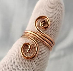Bague de Thérapie Magnétique en Cuivre Pur de Haute Qualité, Réglable, Motif Spirale, Anneau Ouvert, Bioénergie, Guérison Énergétique, Vente en Gros - Product Image 3