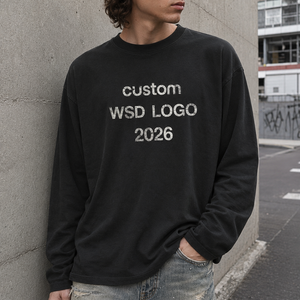 T-shirt Casual Oversize da Uomo Personalizzabile 100% Cotone Streetwear, Maglietta Stampata Effetto Vintage Sbiadito con Logo Personalizzato - Product Image 2