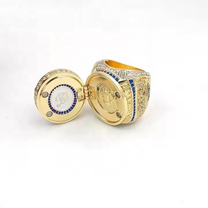Custom Alloy Gemstone <b>Ring</b> Championship Style Fan Jewelry Gold Plated <b>Crystal</b> Rhinestone <b>Ring</b> for Gift Party - Product Image 2